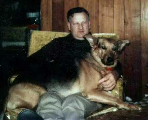 Ed Sawicki Sr and Ernie the dog