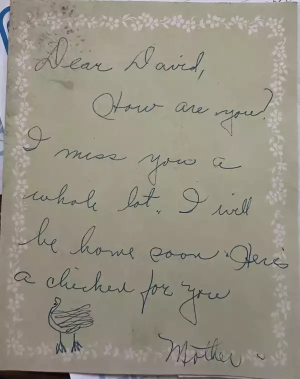 A note to David from Mom