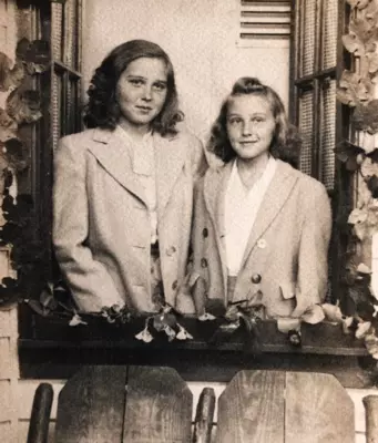 Phyllis and Joan Gozelski 1945