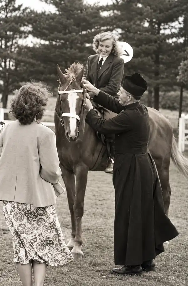 Teenage Phyllis on horse