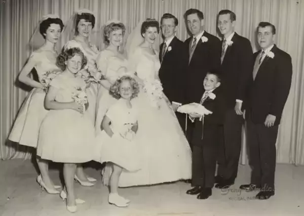 Chester and Doris wedding party