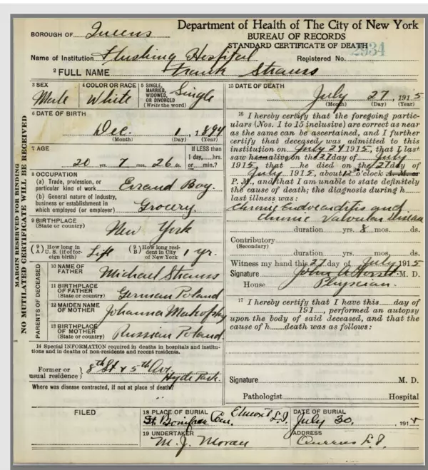 death certificate