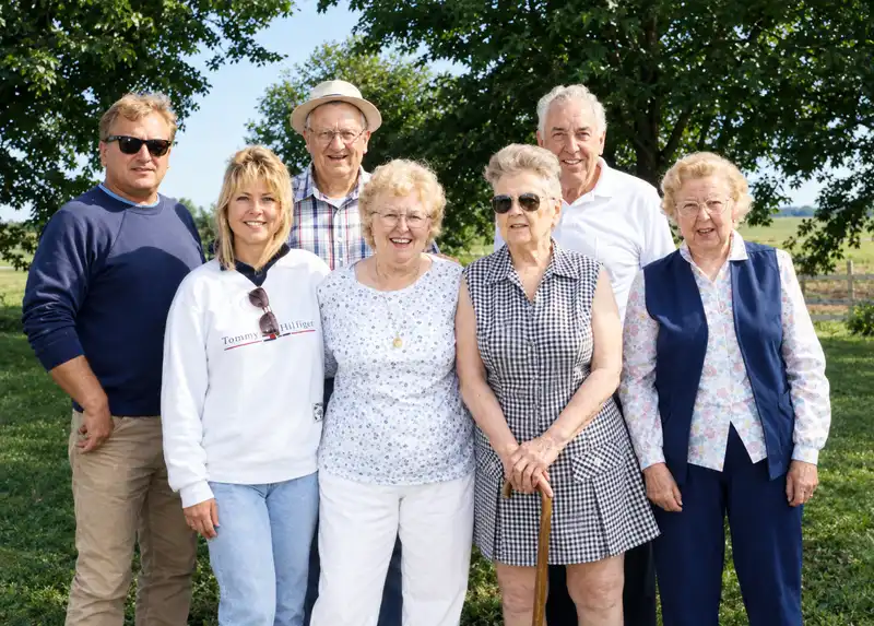 Pete, Ed, Lee, JoJo, Joanne, Jane, and Virginia