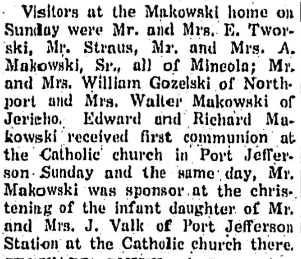 Makowski mentions June 26, 1936 Tree