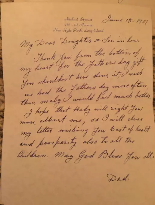 Michael Strauss letter to Jane and Bill Gozelski June 18, 1951