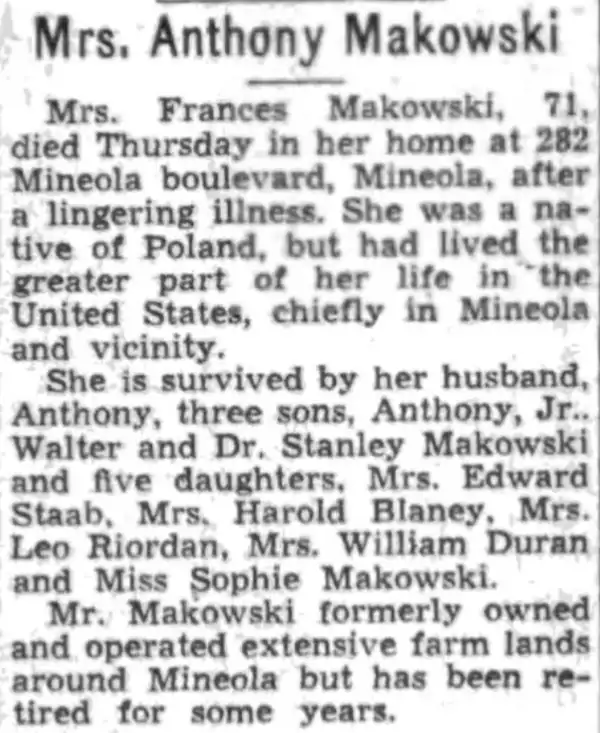 Makowski mentions Tree